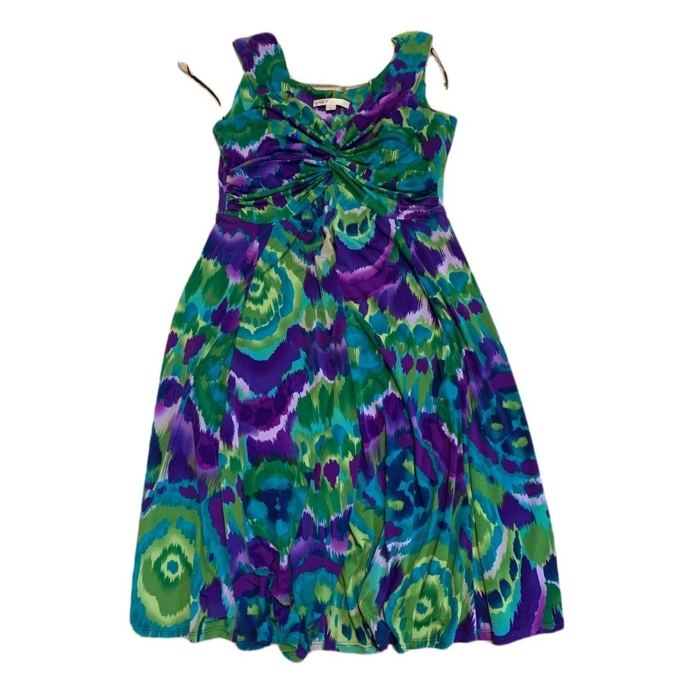 Cleo Abstract Print Sleeveless Twist-Front Dress, Size 6